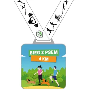 Bieg z psem 4 km - biegi wirtualne wyzwanie biegowe sportowe